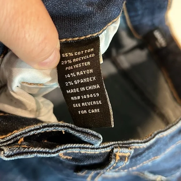 Ashley Mason 5/27, Dark Blue Embroidered Flair, wide Leg Jeans - Picture 5 of 7